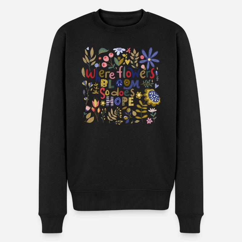 Carré de fleurs - Pull Premium bio Homme - noir