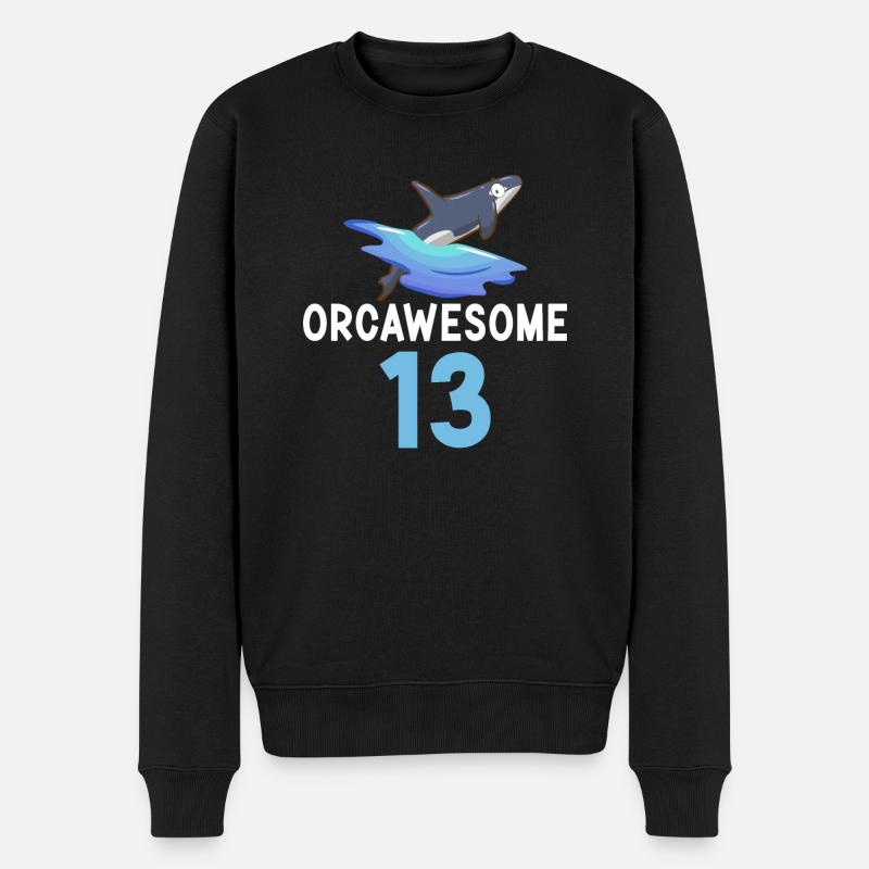 Orca Wal Geschenke - Männer Premium Bio Pullover - Schwarz
