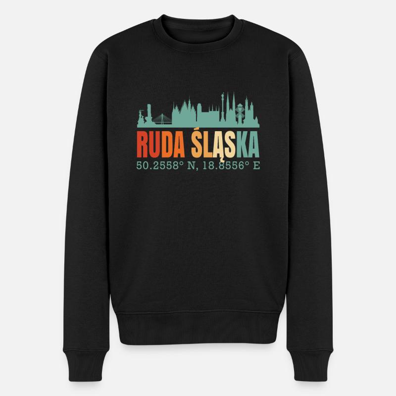 Pologne Ruda Sacsk Skyline - Pull Premium bio Homme - noir