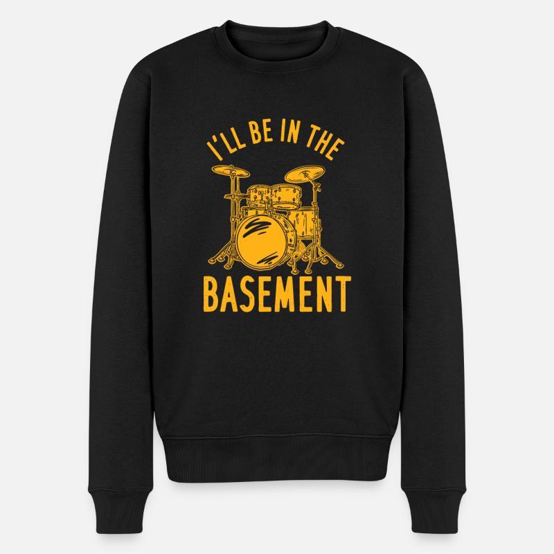 Ich werde im Keller sein - Männer Premium Bio Pullover - Schwarz
