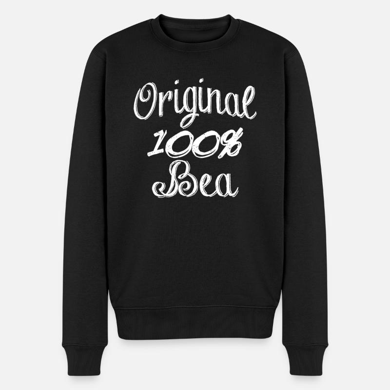 Original 100% Bea - Männer Premium Bio Pullover - Schwarz