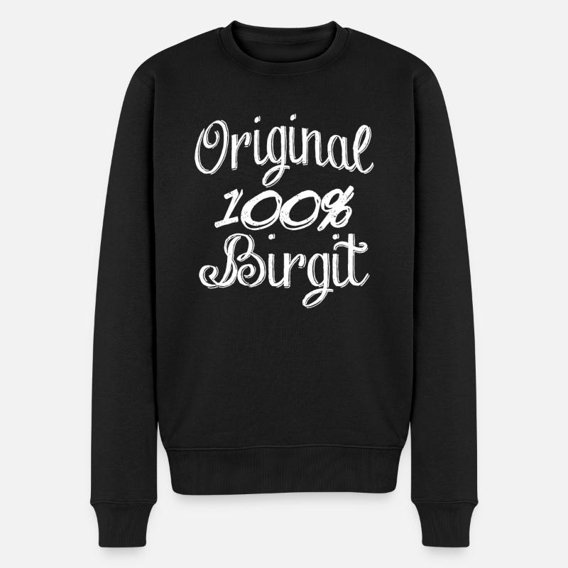 Original 100% Birgit - Männer Premium Bio Pullover - Schwarz