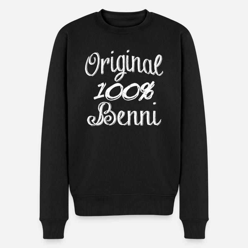 Original 100% Benni - Männer Premium Bio Pullover - Schwarz