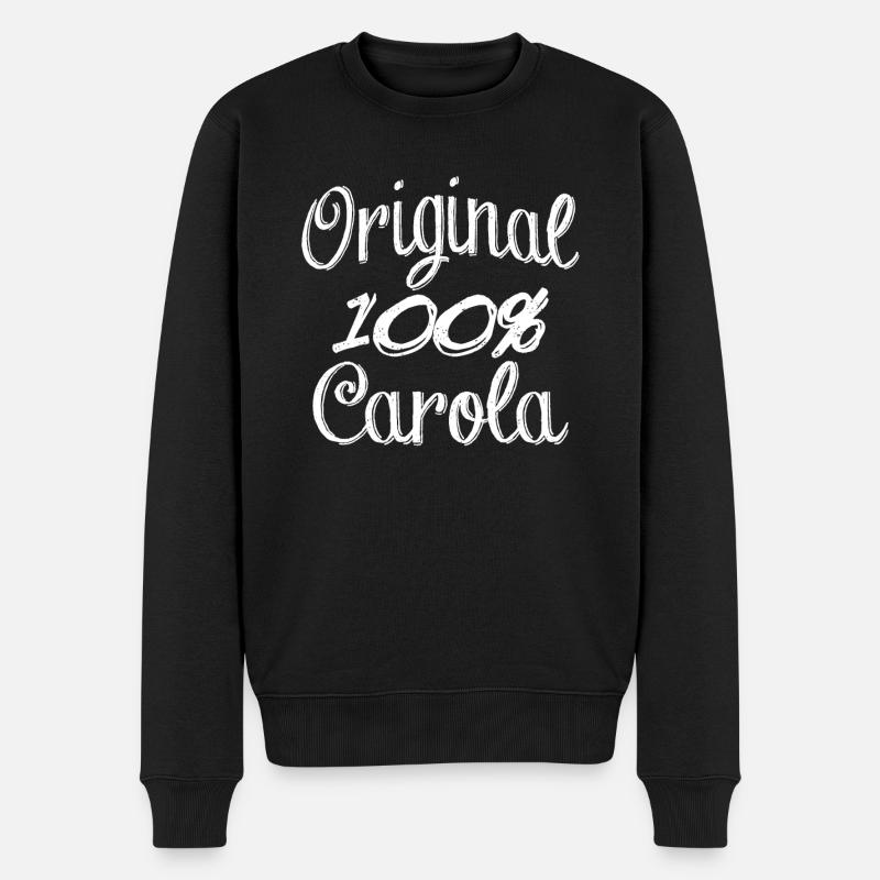 Original 100% Carola - Männer Premium Bio Pullover - Schwarz