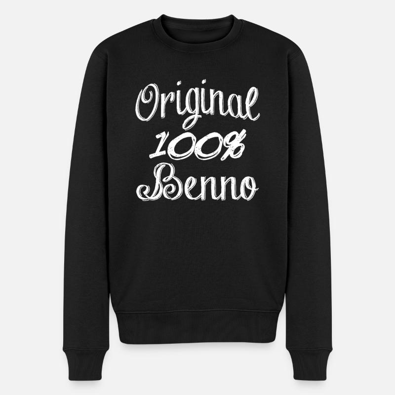 Original 100% Benno - Männer Premium Bio Pullover - Schwarz