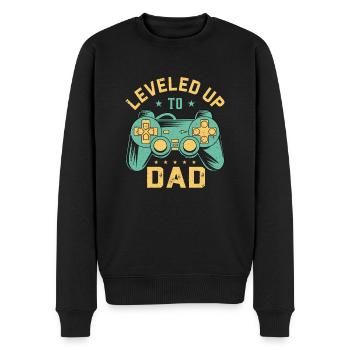 Dad Level Unlocked - Level up to Daddy - Men's Premium Organic Jumper - black - Front - Nico (187cm)