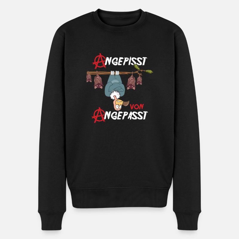 Angepisst von Angepasst Be Different Aasgeier - Männer Premium Bio Pullover - Schwarz