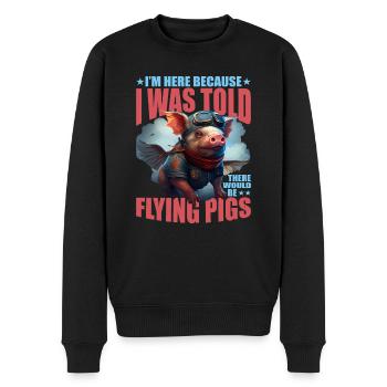 On m’a dit qu’il y aurait des cochons volants 18 - Pull Premium bio Homme - noir - Devant - Nico (187cm)