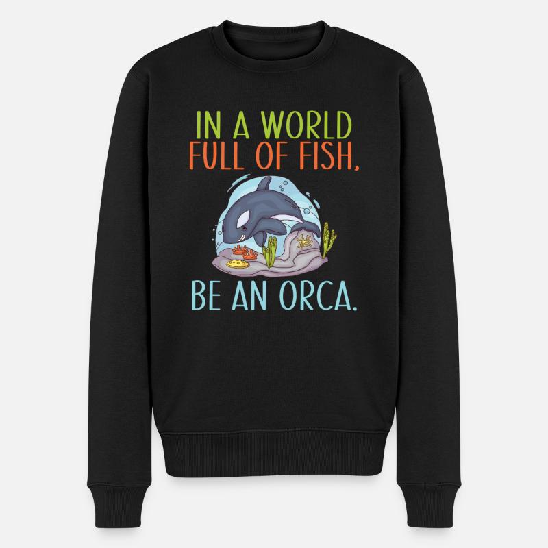 Orca Wal Geschenke - Männer Premium Bio Pullover - Schwarz