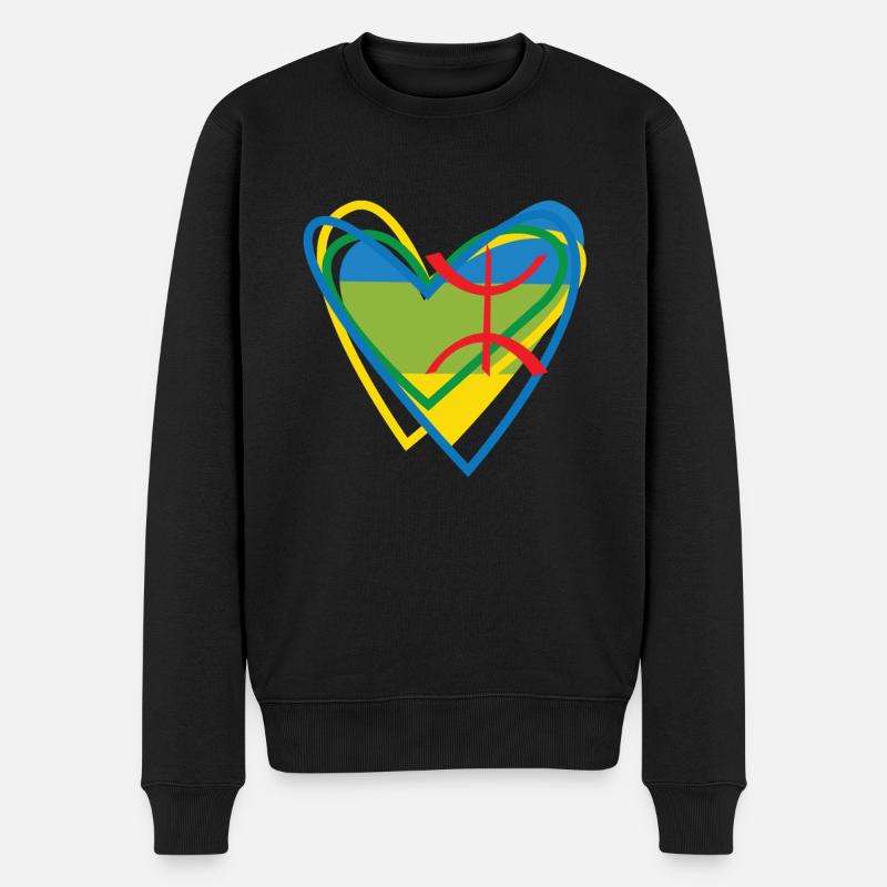 Ich bin Kabylen in meinem Herzen AMAZIGH - Männer Premium Bio Pullover - Schwarz