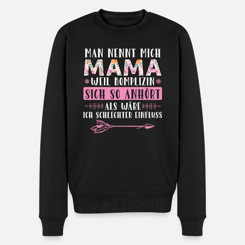 Mutter Mama Tochter Geschenk - Männer Premium Bio Pullover - Schwarz