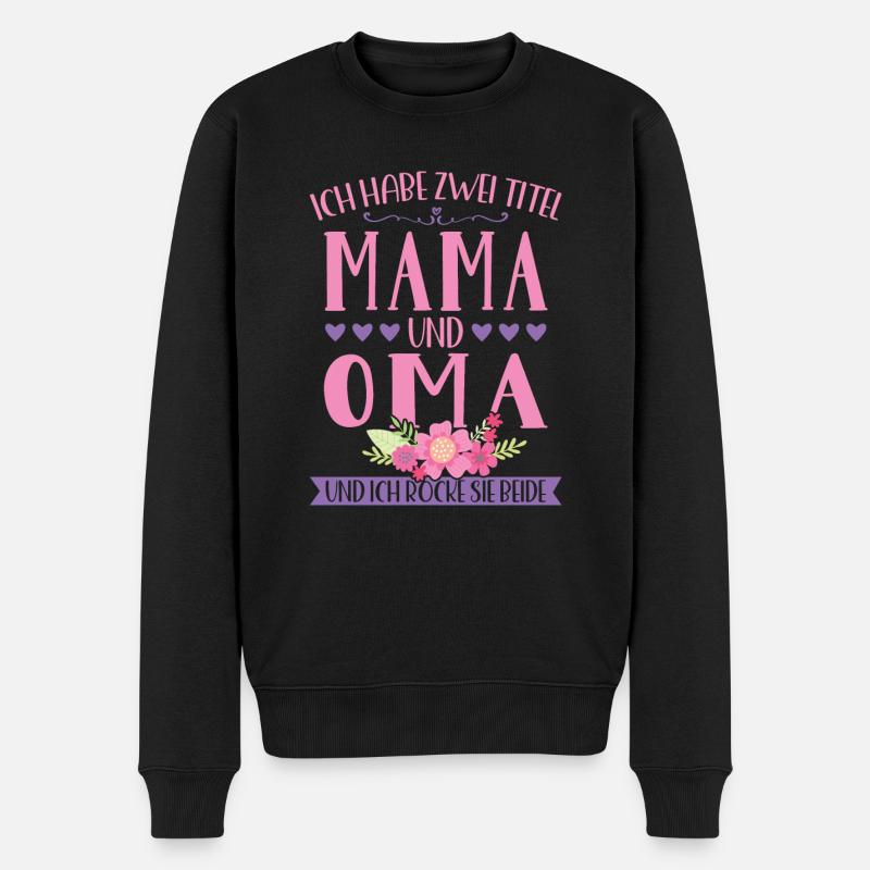 Grossmutter Oma Omas Geschenk - Männer Premium Bio Pullover - Schwarz