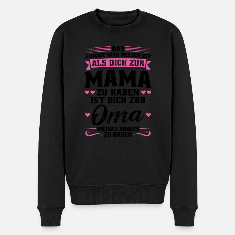 Mutter Mama Tochter Geschenk - Männer Premium Bio Pullover - Schwarz