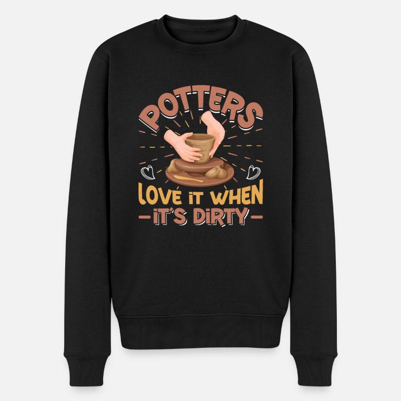 Ceramic Pottery Design - Männer Premium Bio Pullover - Schwarz