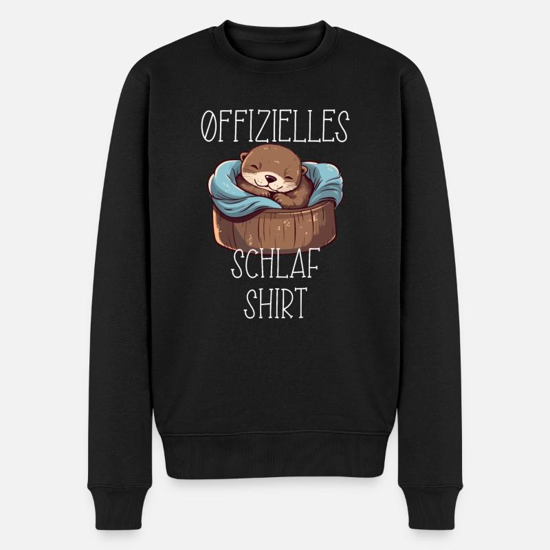 Offizielles Schlafshirt Otter Schlafanzug Seeotter - Männer Premium Bio Pullover - Schwarz