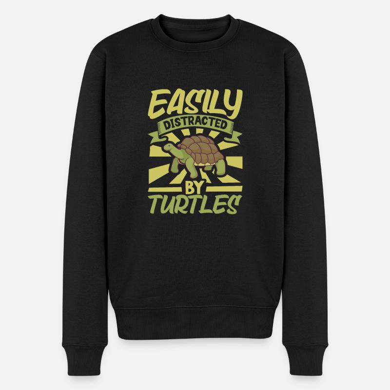 Boxer Boxing Turtle Turtles Sea Ocean Reptile - Männer Premium Bio Pullover - Schwarz