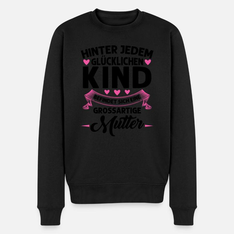 Mutter Mama Tochter Geschenk - Männer Premium Bio Pullover - Schwarz