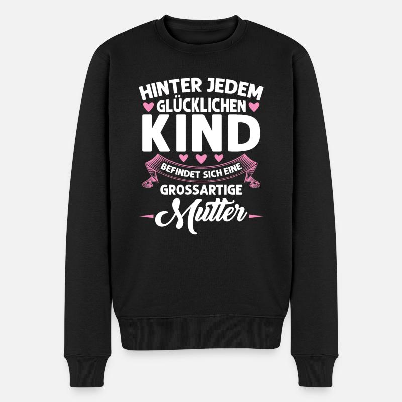 Mutter Mama Tochter Geschenk - Männer Premium Bio Pullover - Schwarz