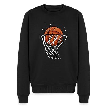 Basketball - Männer Premium Bio Pullover - Schwarz - Vorne - Nico (187cm)