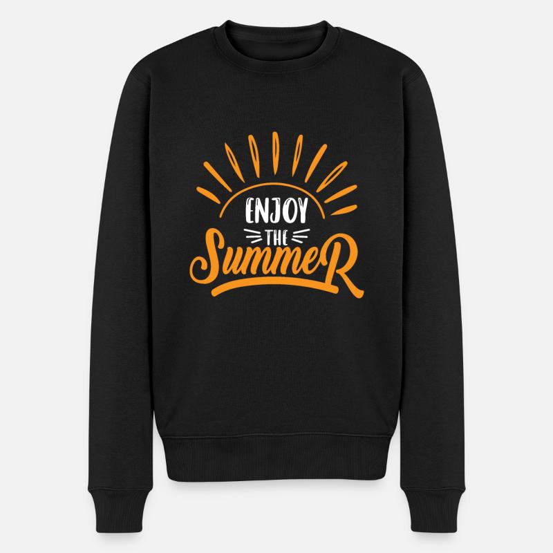 Genießen Sie den Sommer - Männer Premium Bio Pullover - Schwarz
