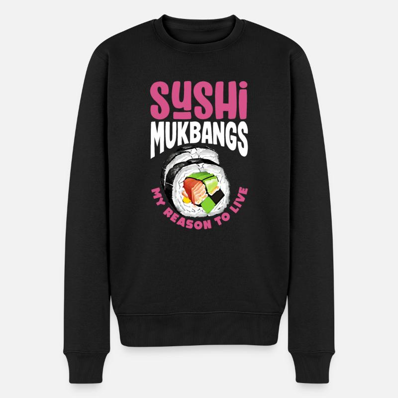 Mukbang and Sushi - Männer Premium Bio Pullover - Schwarz