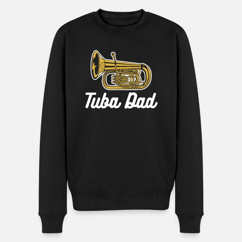 Fanfarenzug Tuba Vater Tuba Dad - Männer Premium Bio Pullover - Schwarz
