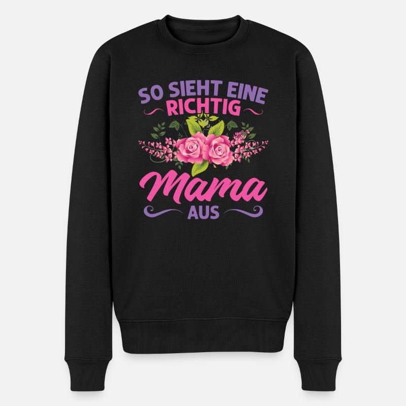 Mutter Mama Tochter Geschenk - Männer Premium Bio Pullover - Schwarz