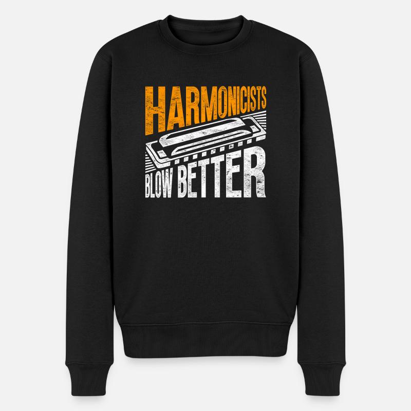 Harmonica harmonica player - Men's Premium Organic Jumper - black