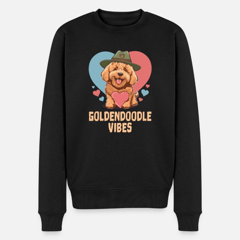 Goldendoodle Vibes Cute Dog Mom Golden Doodle Dog - Männer Premium Bio Pullover - Schwarz