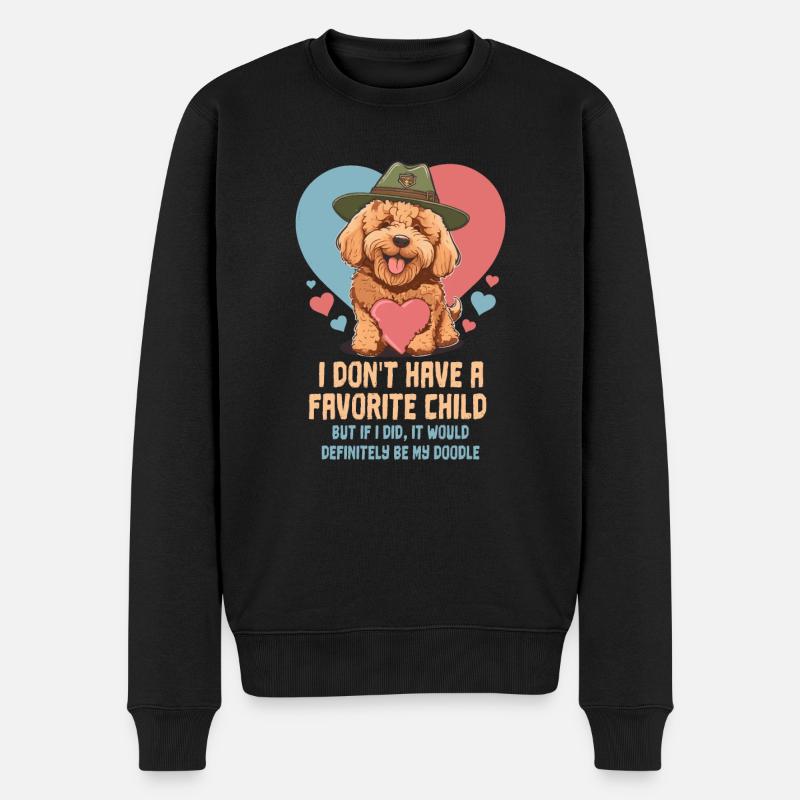 I Don't Have A Favorite Child Goldendoodle Dad - Männer Premium Bio Pullover - Schwarz