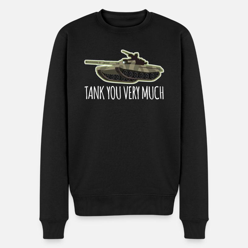 Panzer Spruch Kampfpanzer Panzerfahrer - Männer Premium Bio Pullover - Schwarz