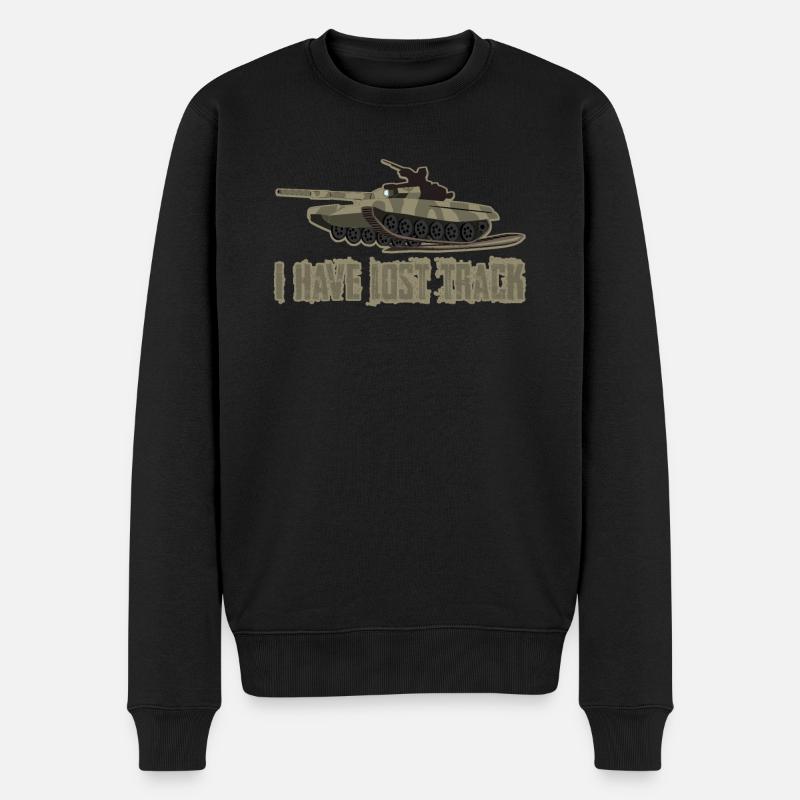 Panzer Kampfpanzer Panzerkette - Männer Premium Bio Pullover - Schwarz