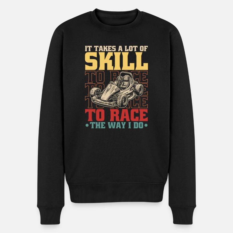 Faire du karting, karting, karting - Pull Premium bio Homme - noir