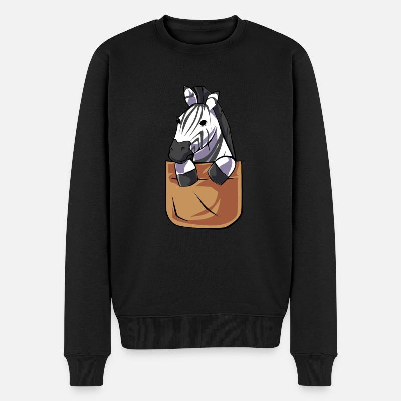 Zebra - Männer Premium Bio Pullover - Schwarz