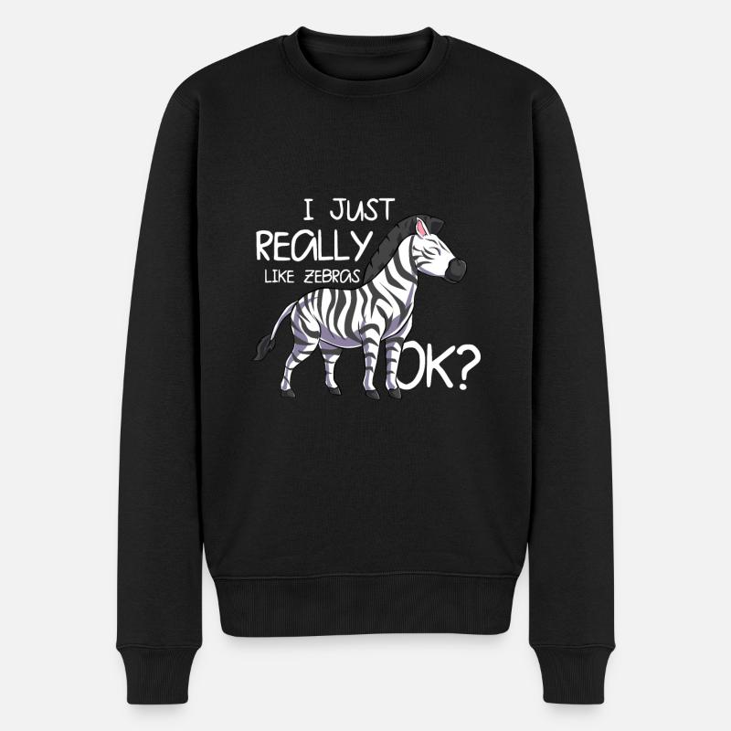 Zebra - Männer Premium Bio Pullover - Schwarz