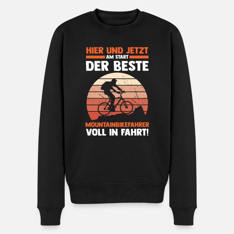 Fahrrad Mountainbike - Männer Premium Bio Pullover - Schwarz