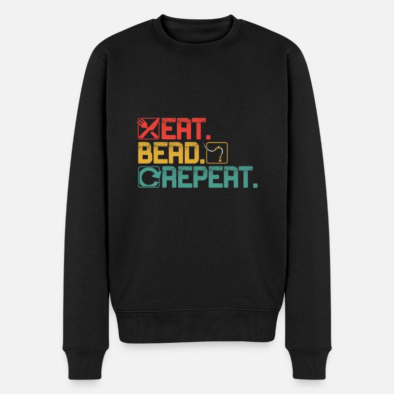 Bead Repeat - Männer Premium Bio Pullover - Schwarz