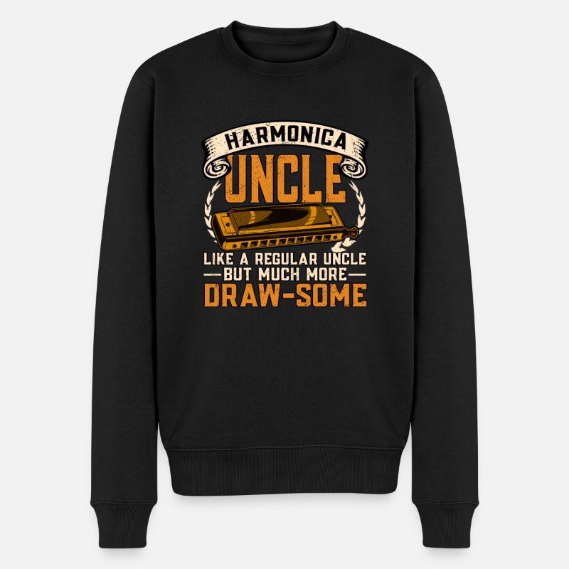 Mundharmonika Mundharmonikaspieler - Männer Premium Bio Pullover - Schwarz