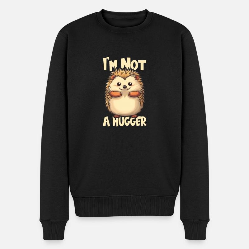 Prickly comic hedgehog - Men's Premium Organic Jumper - black