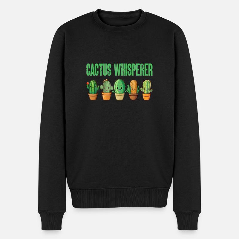 Lustige comic Kakteen - Männer Premium Bio Pullover - Schwarz