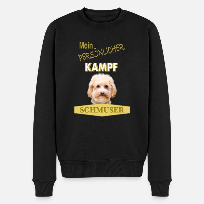 Persönlicher Kampfschmuser - Zwergpudel - Männer Premium Bio Pullover - Schwarz