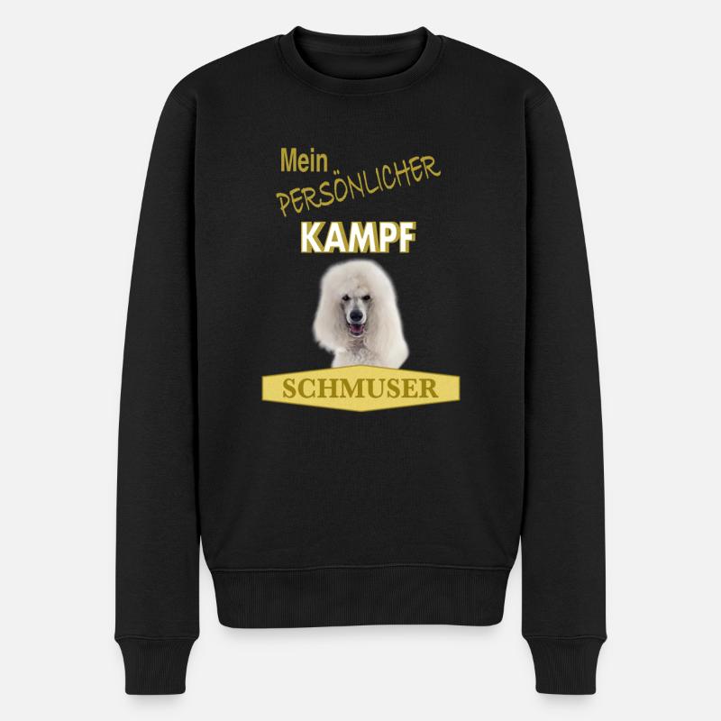 Persönlicher Kampfschmuser - Pudel - Männer Premium Bio Pullover - Schwarz