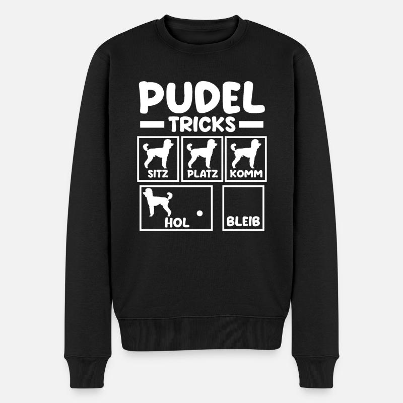 Hund Pudel - Männer Premium Bio Pullover - Schwarz