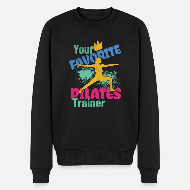 Your Favorite Pilates Trainer - Männer Premium Bio Pullover - Schwarz
