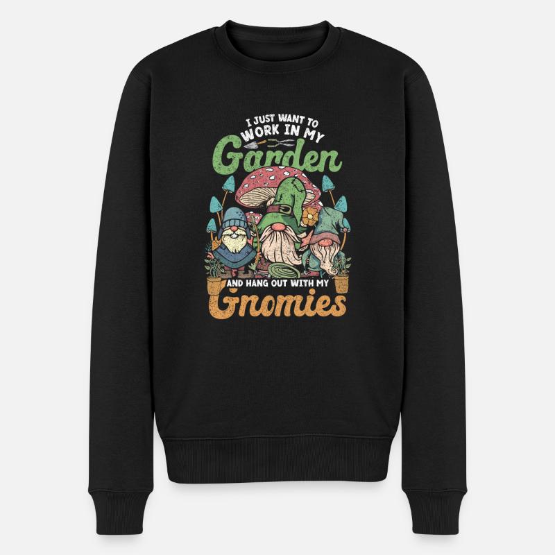 Gartenzwerg Gartenzwerge - Männer Premium Bio Pullover - Schwarz