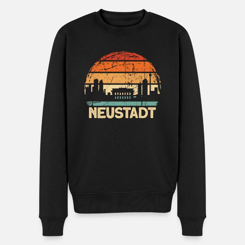 Neustadt - Männer Premium Bio Pullover - Schwarz