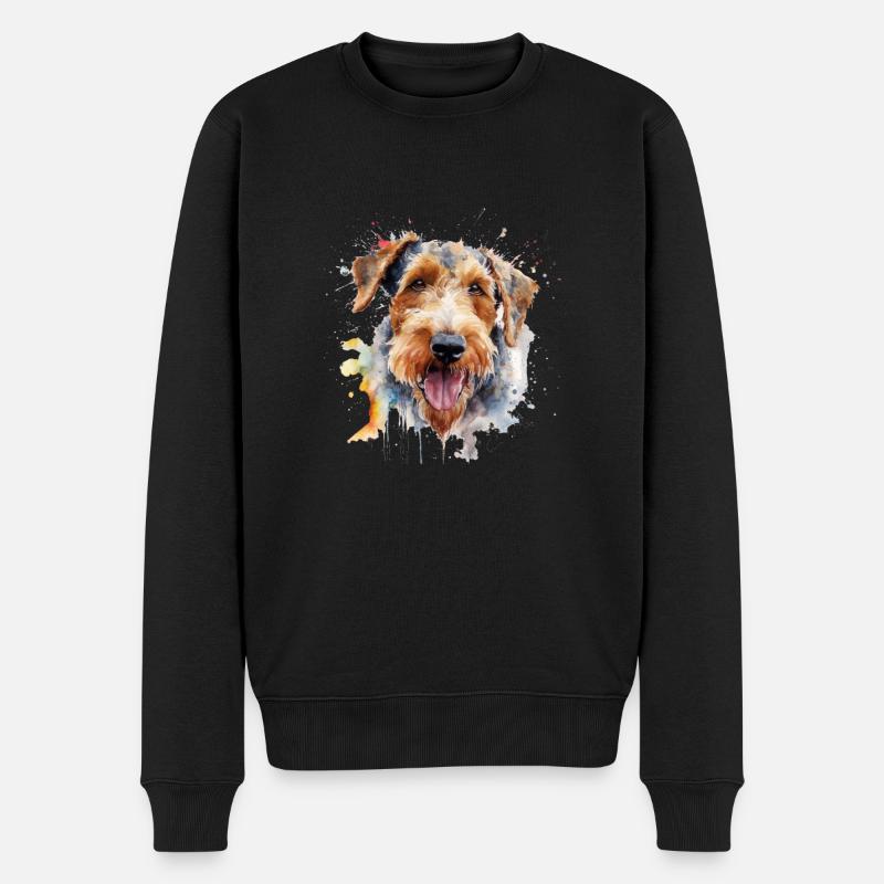 Airedale Terrier - Männer Premium Bio Pullover - Schwarz