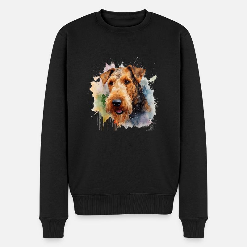 Airedale Terrier - Pull Premium bio Homme - noir