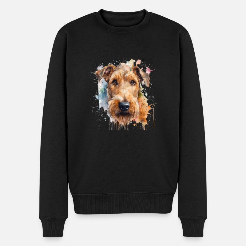 Airedale Terrier - Männer Premium Bio Pullover - Schwarz