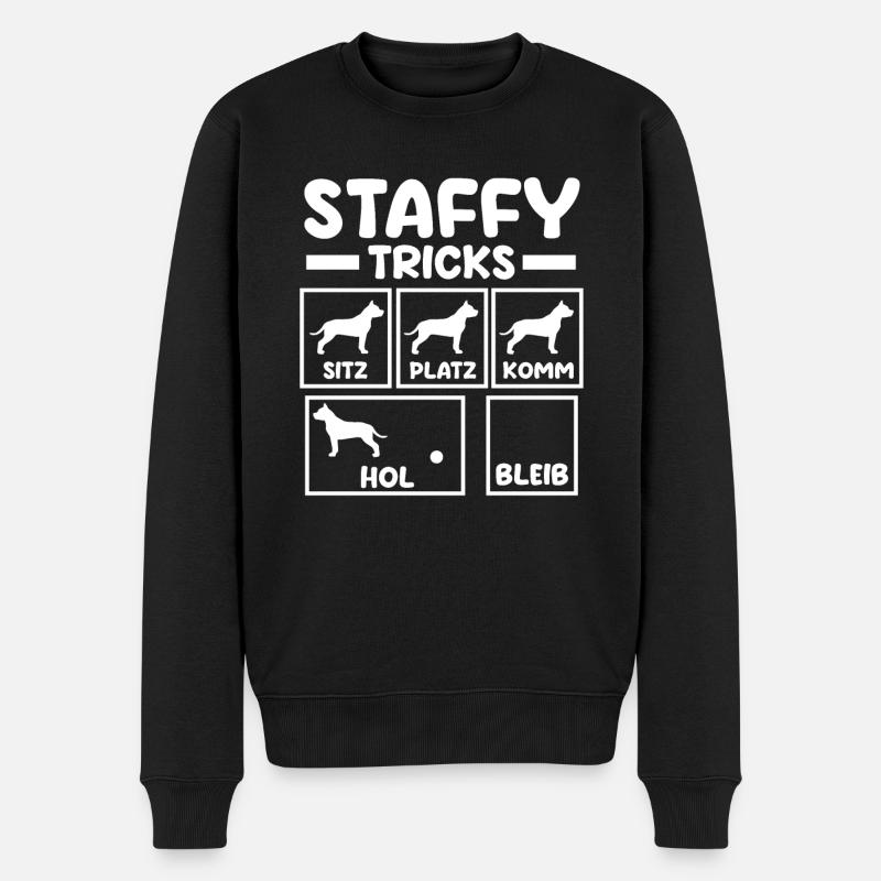 Chien Staffy - Pull Premium bio Homme - noir